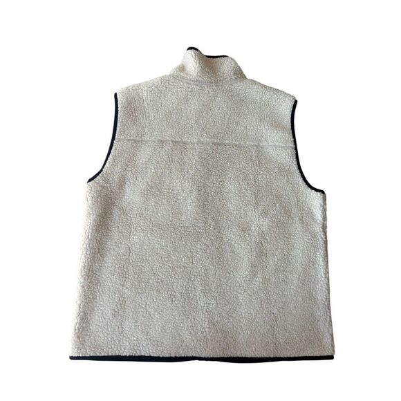 Eddie Bauer Chilali Sherpa Faux Shearling Fleece Vest size L Oyster Cream Full Z - Picture 5 of 11